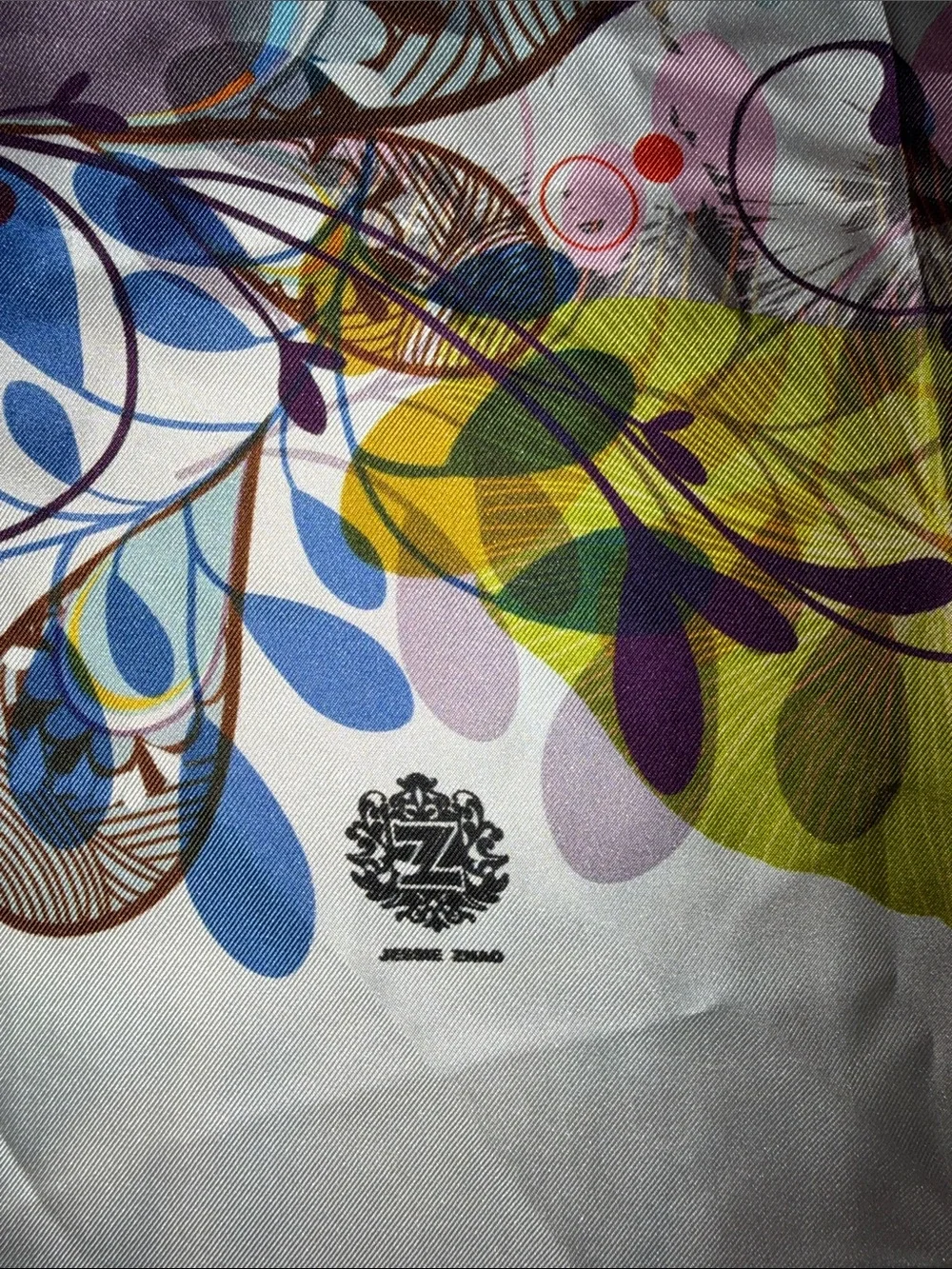 Jessie Zhao New York 100% Mulberry Silk Floral Square Scarf~ 36